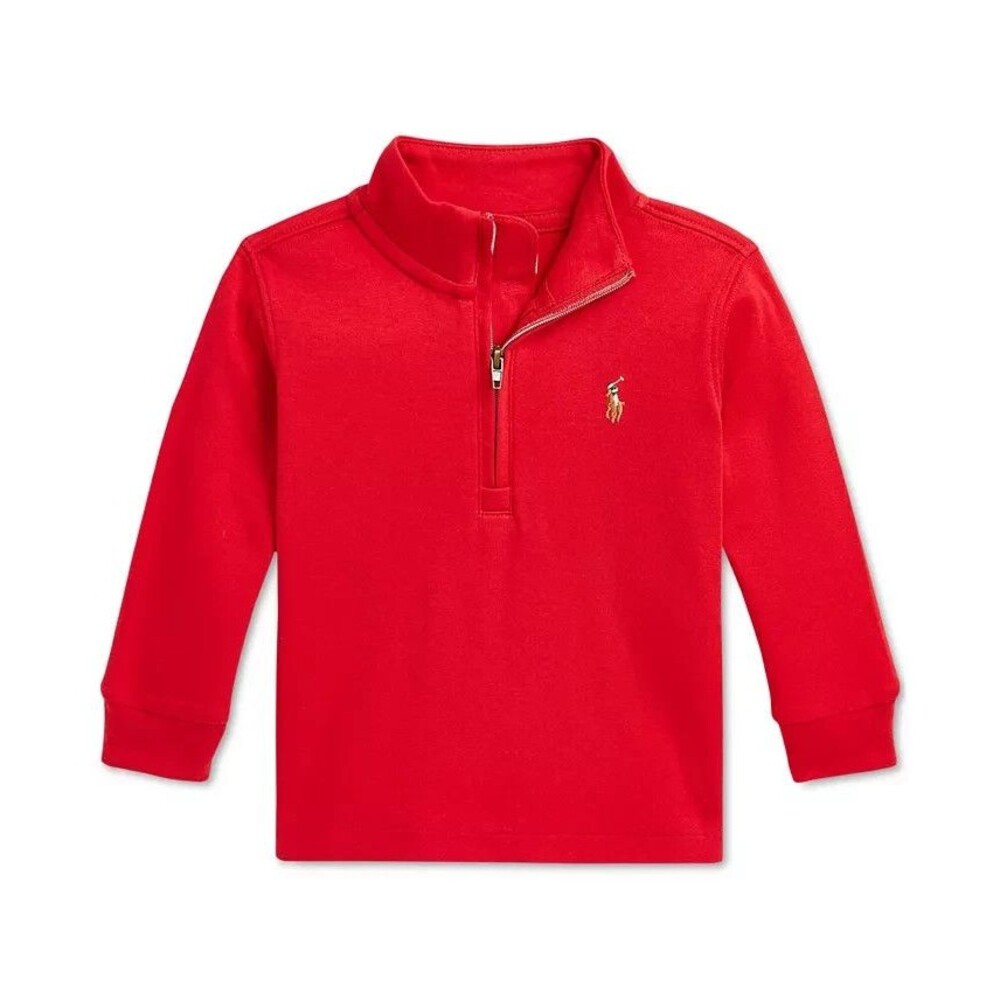 NWT RALPH LAUREN Baby boys Sweater Cotton Quarter-Zip LS shirt